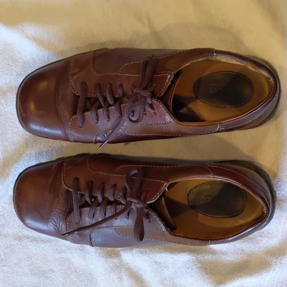 Born Men's 10.5 Brown Leather Oxfords Lace-Up Comfort Shoes M6259 CQH12 - Picture 1 of 6